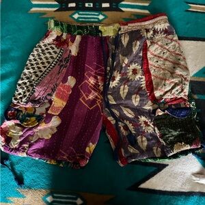 Kaantha Karma Patchwork Floral Multi Print Shorts